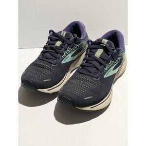 Brooks Ghost 14 Womens 9 B Navy Purple Mint Running Shoes